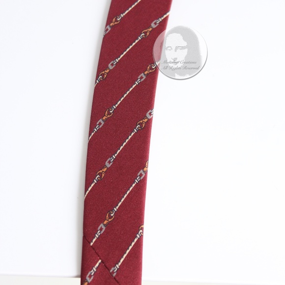 Gucci Necktie Mens Horse Bit Silk Equestrian Rare Print Vintage with COA - Picture 8 of 12